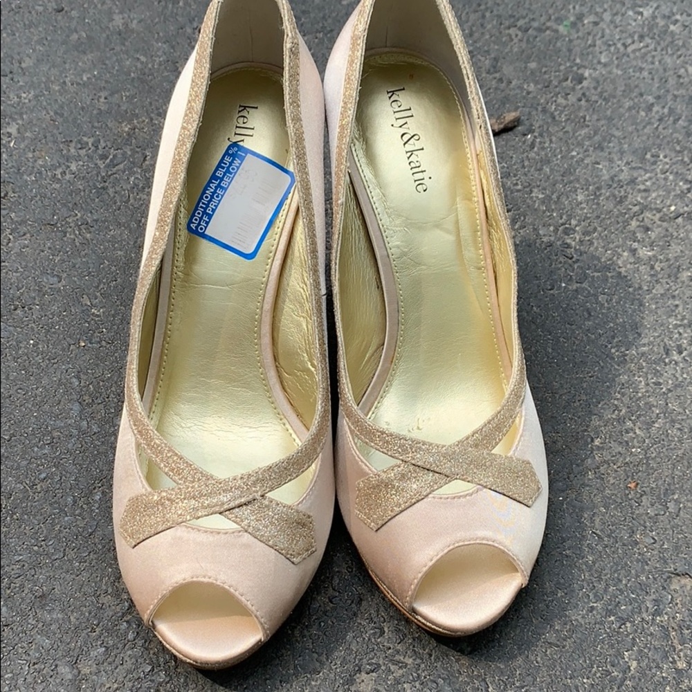 Champagne glitter heels